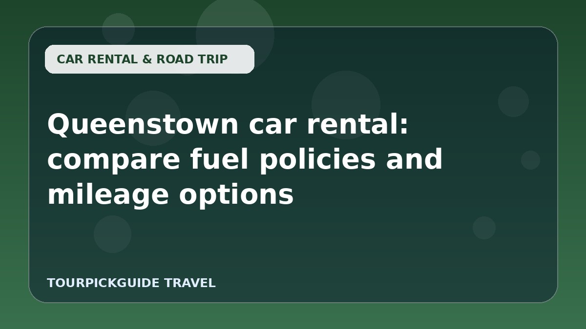Queenstown car rental: compare fuel policies and mileage options