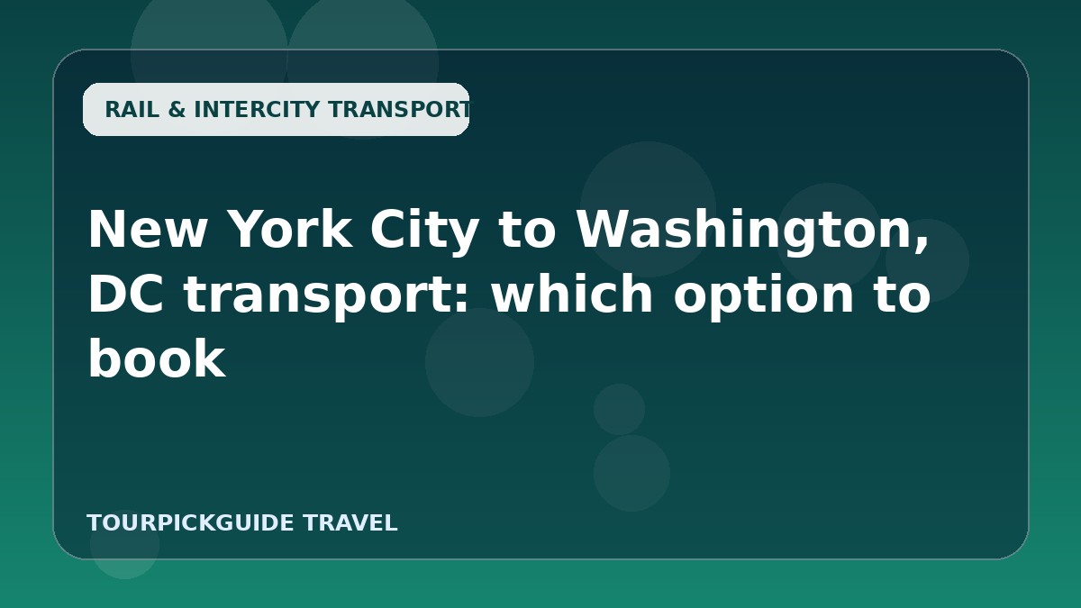 New York City to Washington, DC transport: which option to book