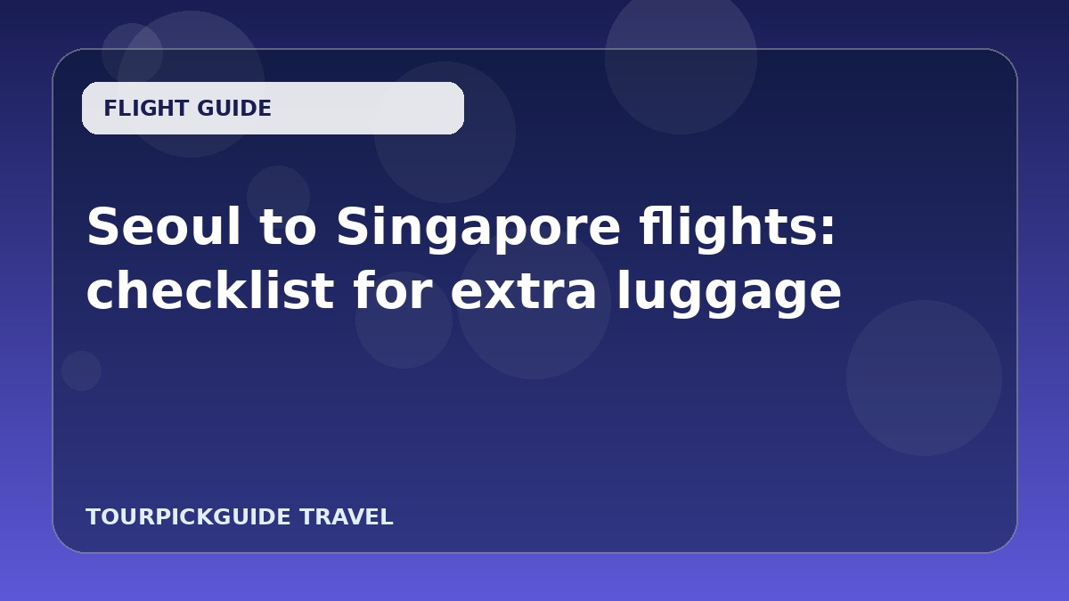 Visual guide for Seoul to Singapore flights: checklist for extra luggage