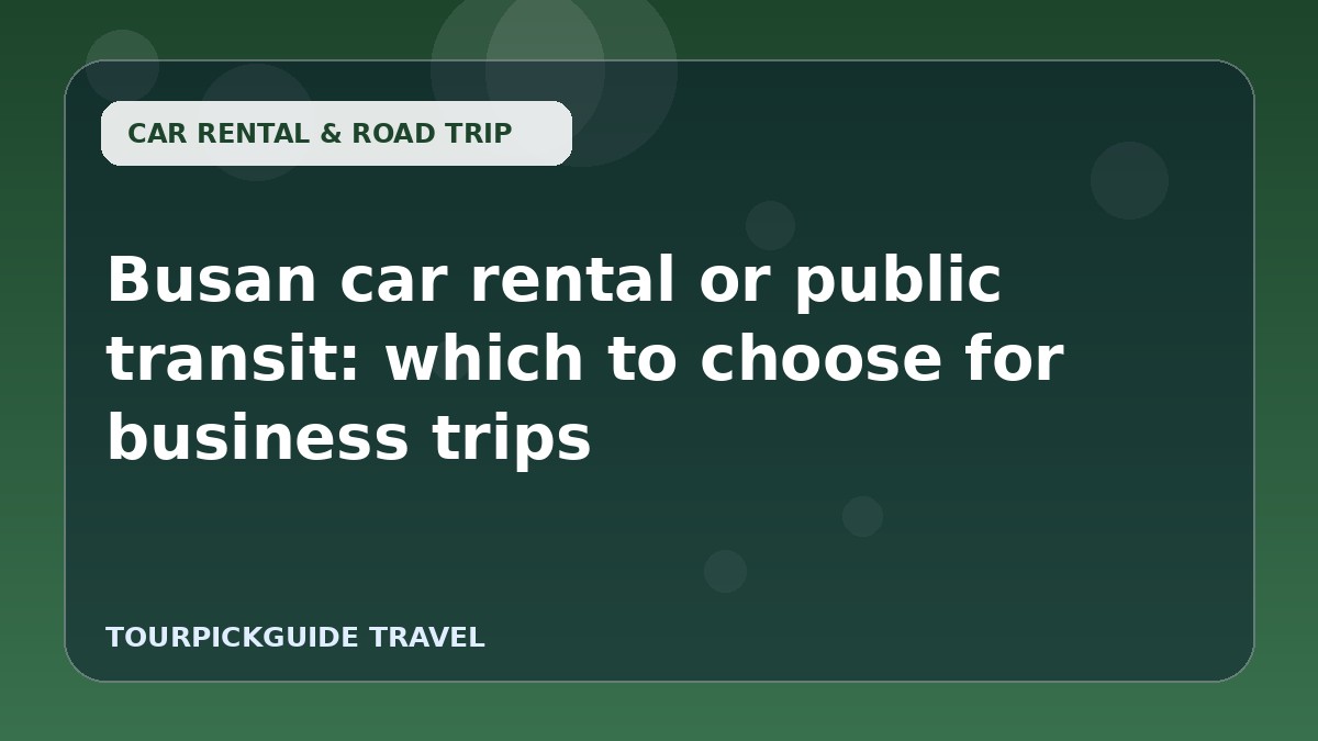 Visual guide for Busan car rental or public transit: which to choose for business trips