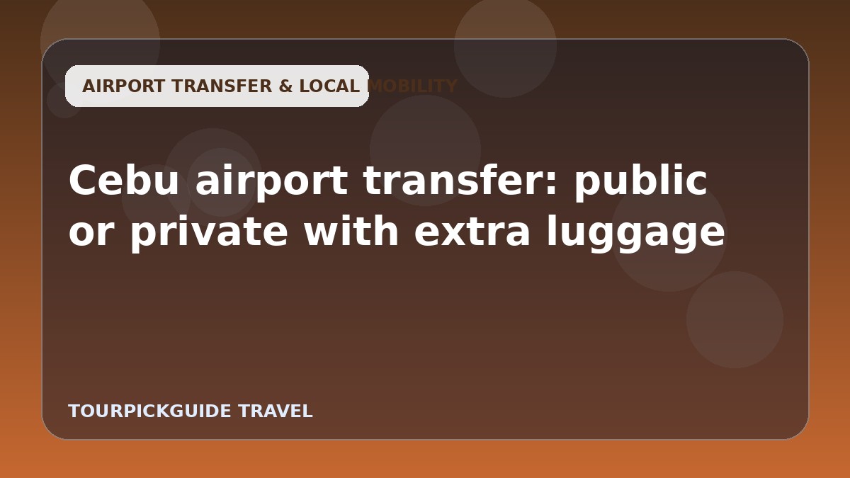 Cebu airport transfer: public or private with extra luggage