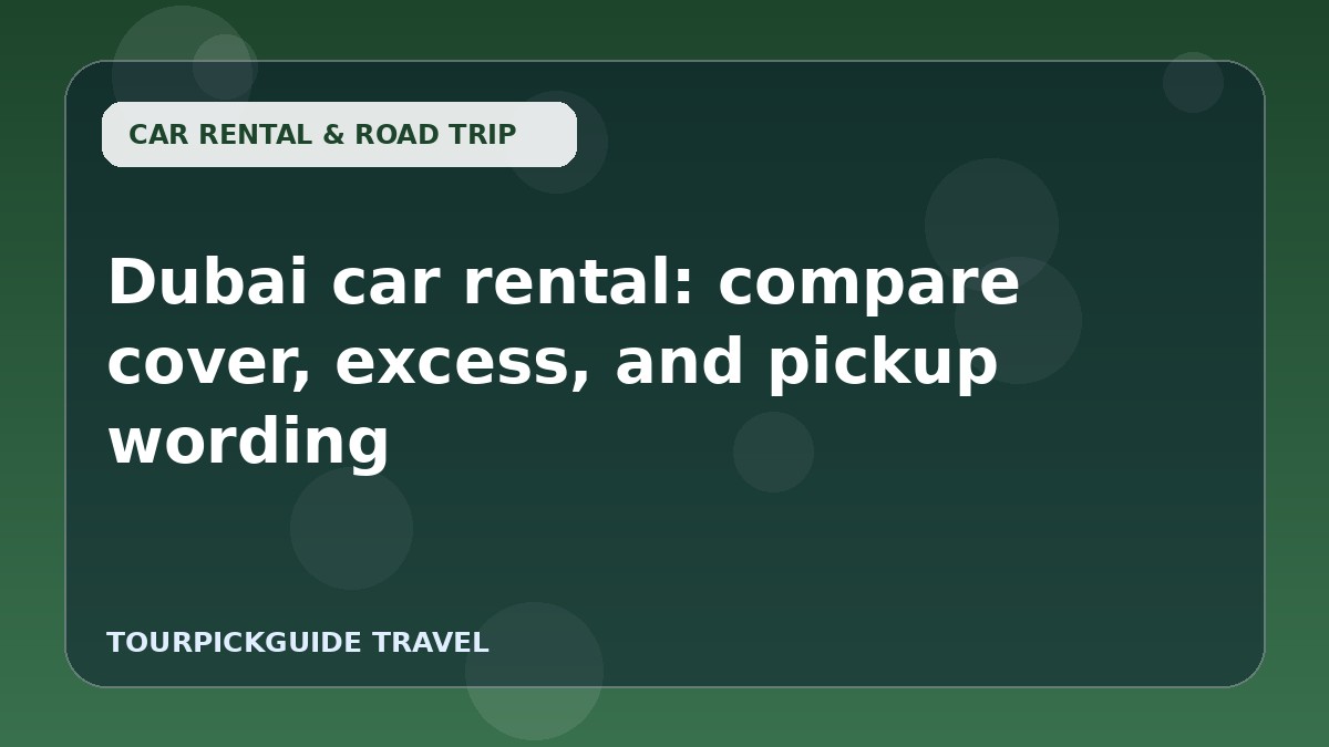Dubai car rental: compare cover, excess, and pickup wording