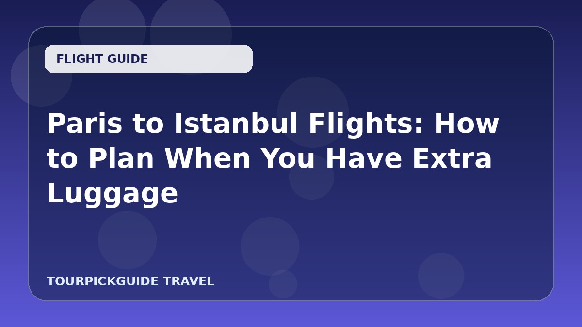 Paris to Istanbul Flights: How to Plan When You Have Extra Luggage
