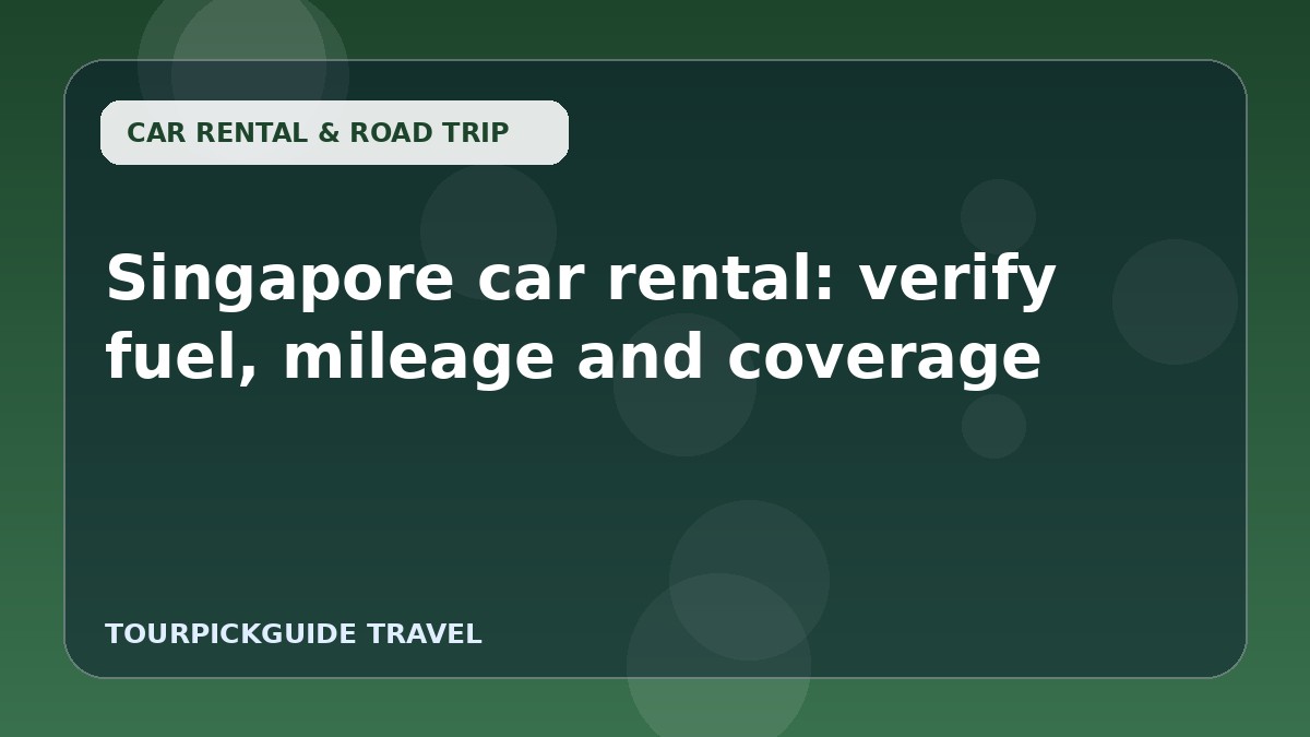 Singapore car rental: verify fuel, mileage and coverage