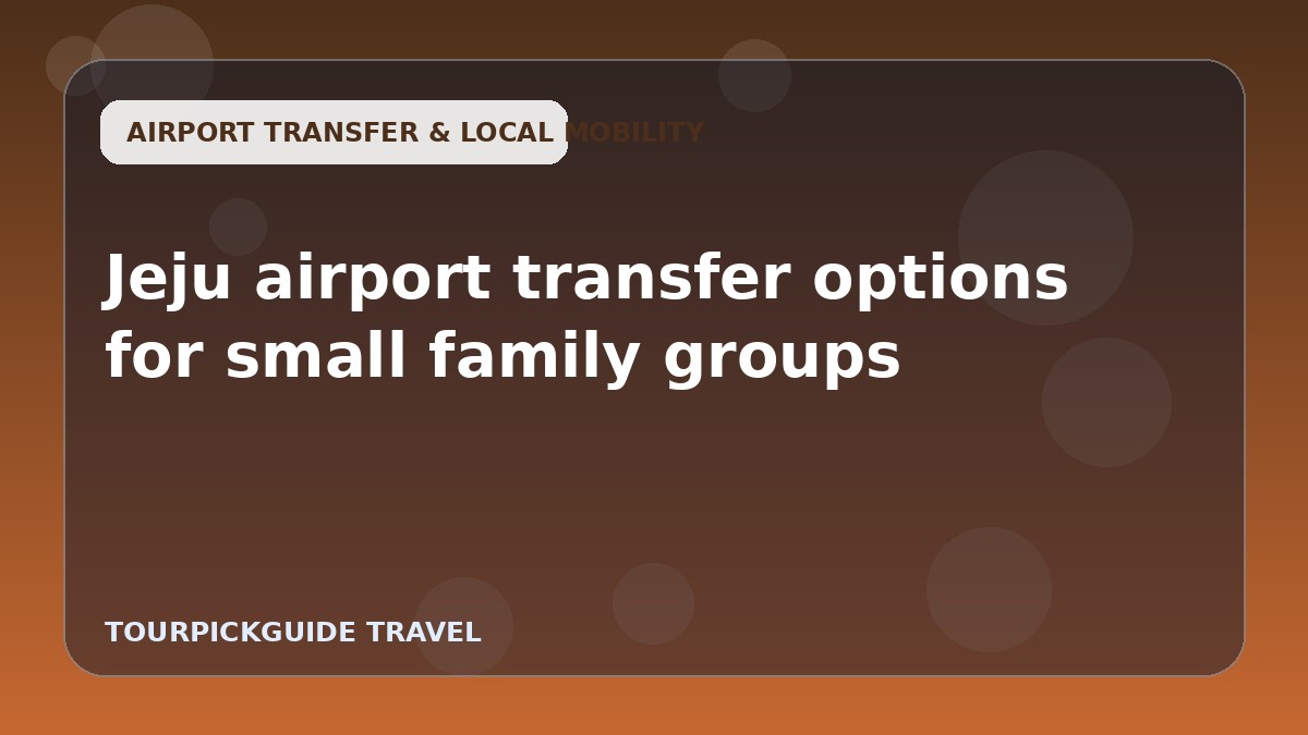 Jeju airport transfer options for small family groups
