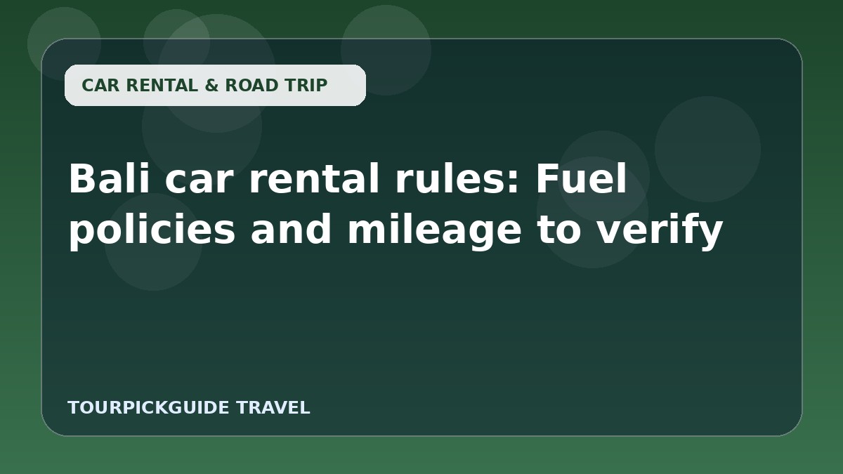Bali car rental rules: Fuel policies and mileage to verify