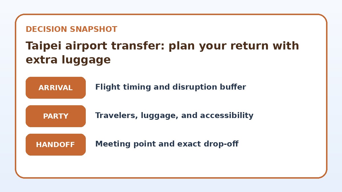 Decision guide for Taipei airport transfer: plan your return with extra luggage