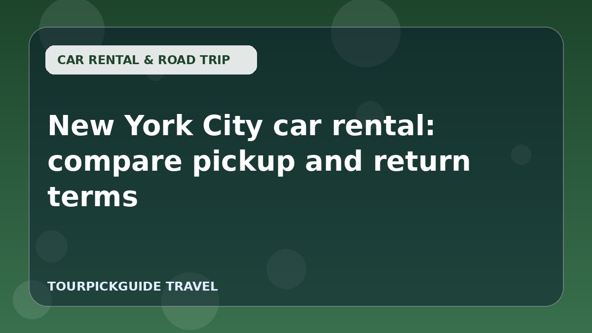 Visual guide for New York City car rental: compare pickup and return terms
