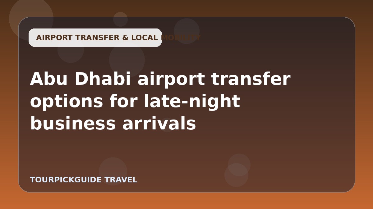 Abu Dhabi airport transfer options for late-night business arrivals