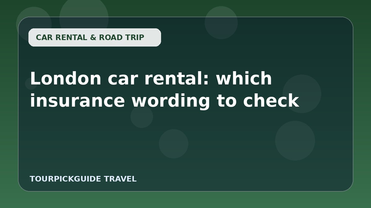 London car rental: which insurance wording to check