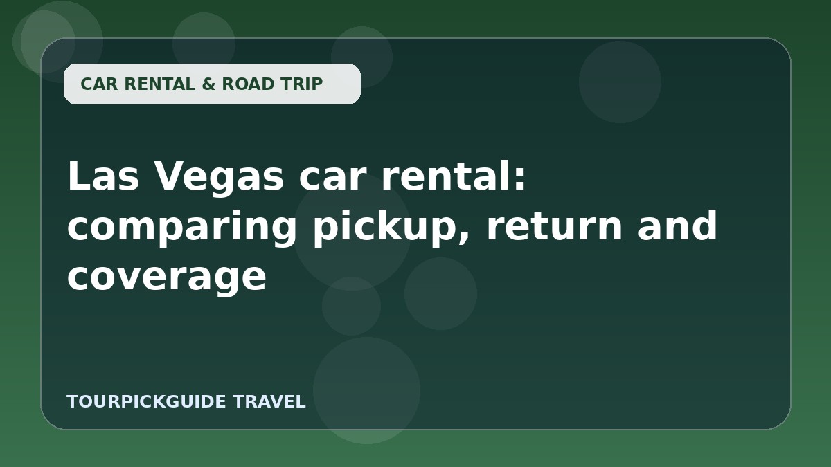 Visual guide for Las Vegas car rental: comparing pickup, return and coverage