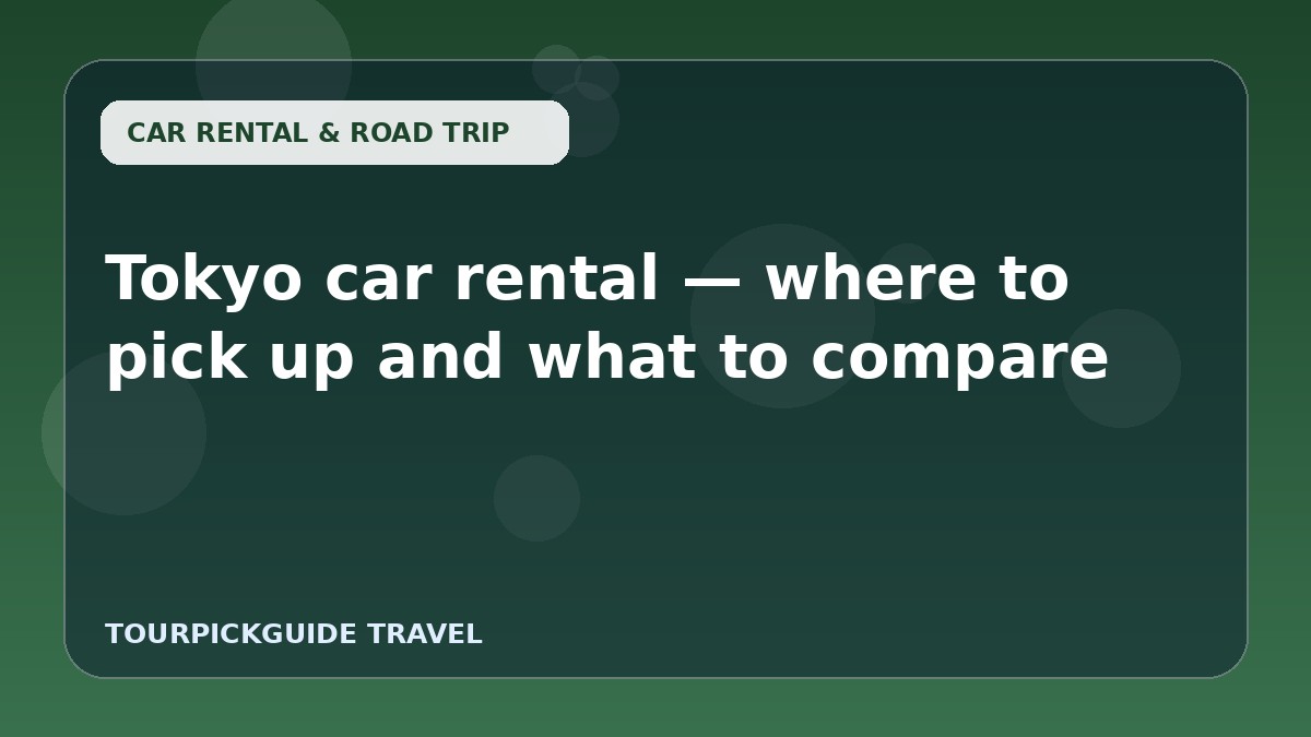 Visual guide for Tokyo car rental — where to pick up and what to compare