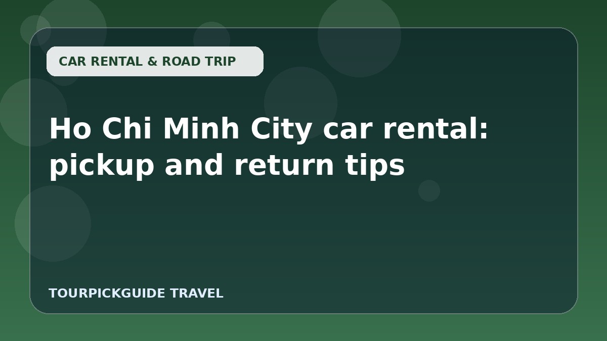Visual guide for Ho Chi Minh City car rental: pickup and return tips