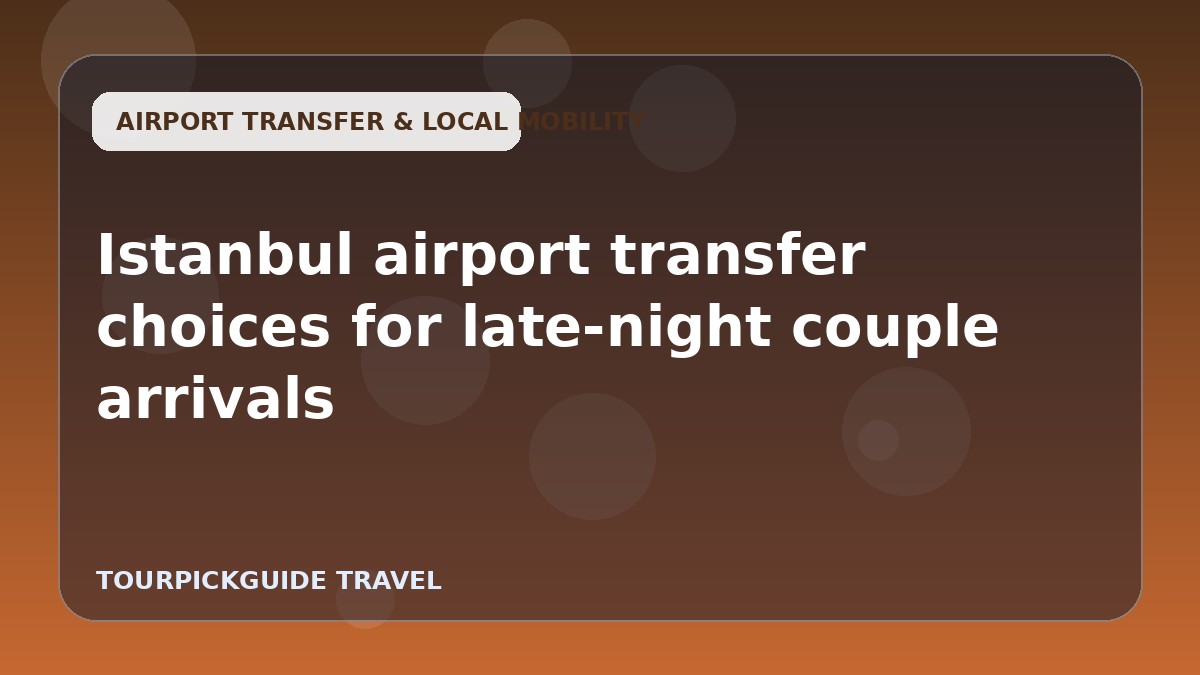 Visual guide for Istanbul airport transfer choices for late-night couple arrivals