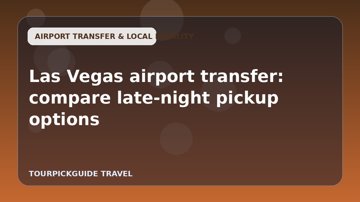 Visual guide for Las Vegas airport transfer: compare late-night pickup options