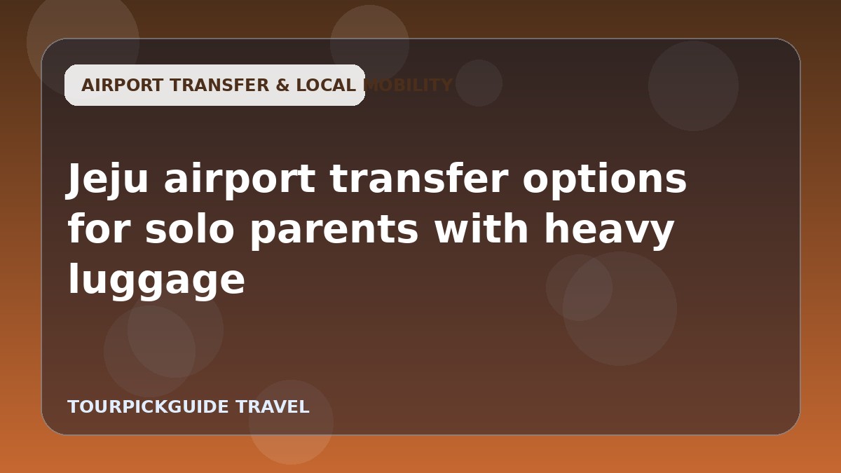 Jeju airport transfer options for solo parents with heavy luggage