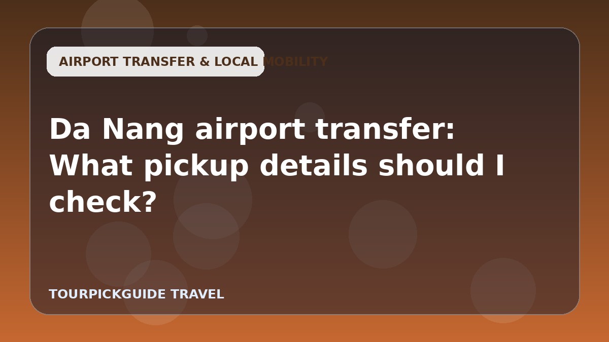Visual guide for Da Nang airport transfer: What pickup details should I check?