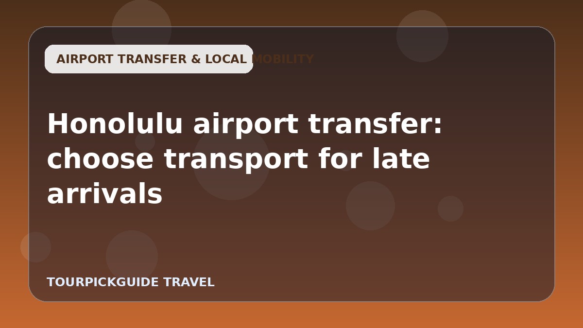 Visual guide for Honolulu airport transfer: choose transport for late arrivals