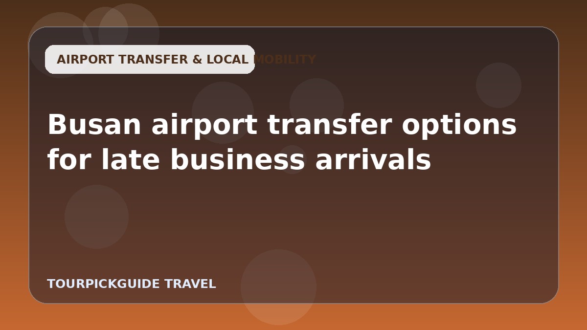 Visual guide for Busan airport transfer options for late business arrivals