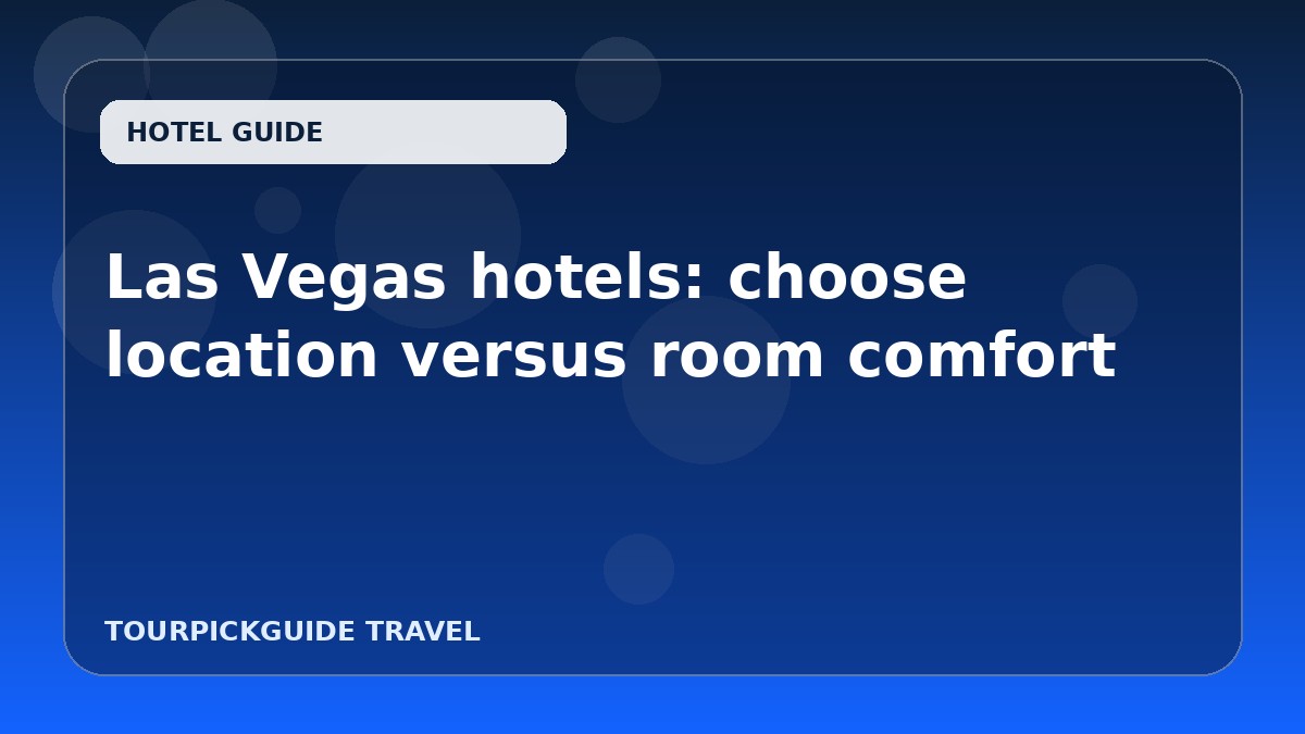 Visual guide for Las Vegas hotels: choose location versus room comfort