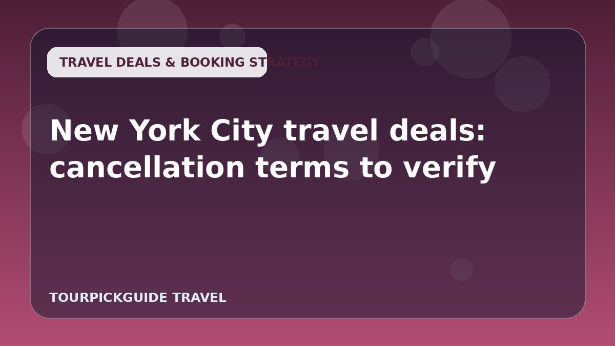New York City travel deals: cancellation terms to verify