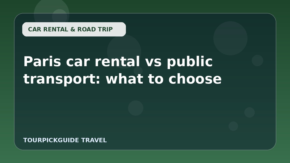 Paris car rental vs public transport: what to choose
