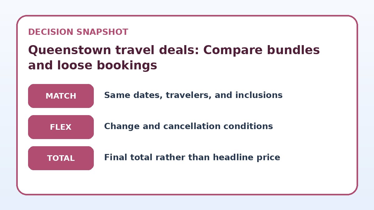 Decision guide for Queenstown travel deals: Compare bundles and loose bookings