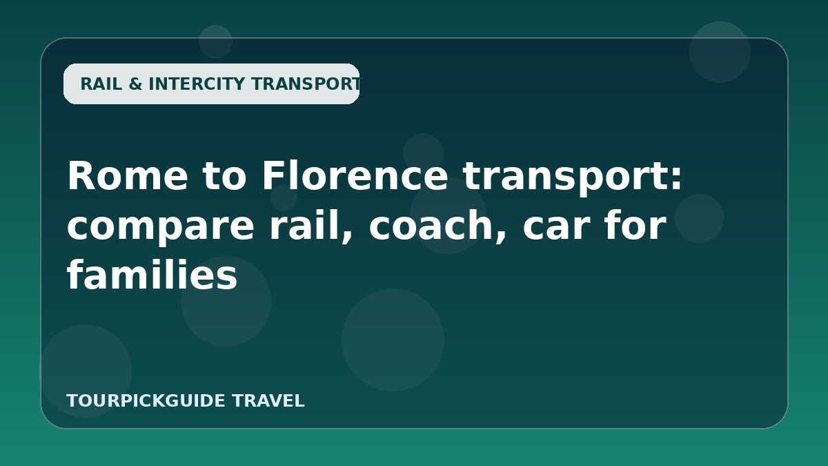 Visual guide for Rome to Florence transport: compare rail, coach, car for families