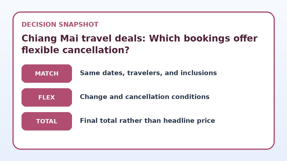 Decision guide for Chiang Mai travel deals: Which bookings offer flexible cancellation?