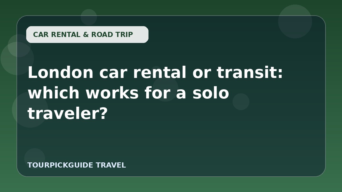 Visual guide for London car rental or transit: which works for a solo traveler?
