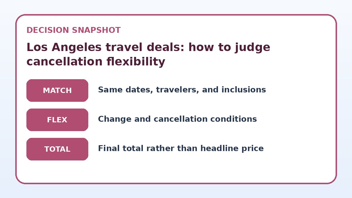 Decision guide for Los Angeles travel deals: how to judge cancellation flexibility