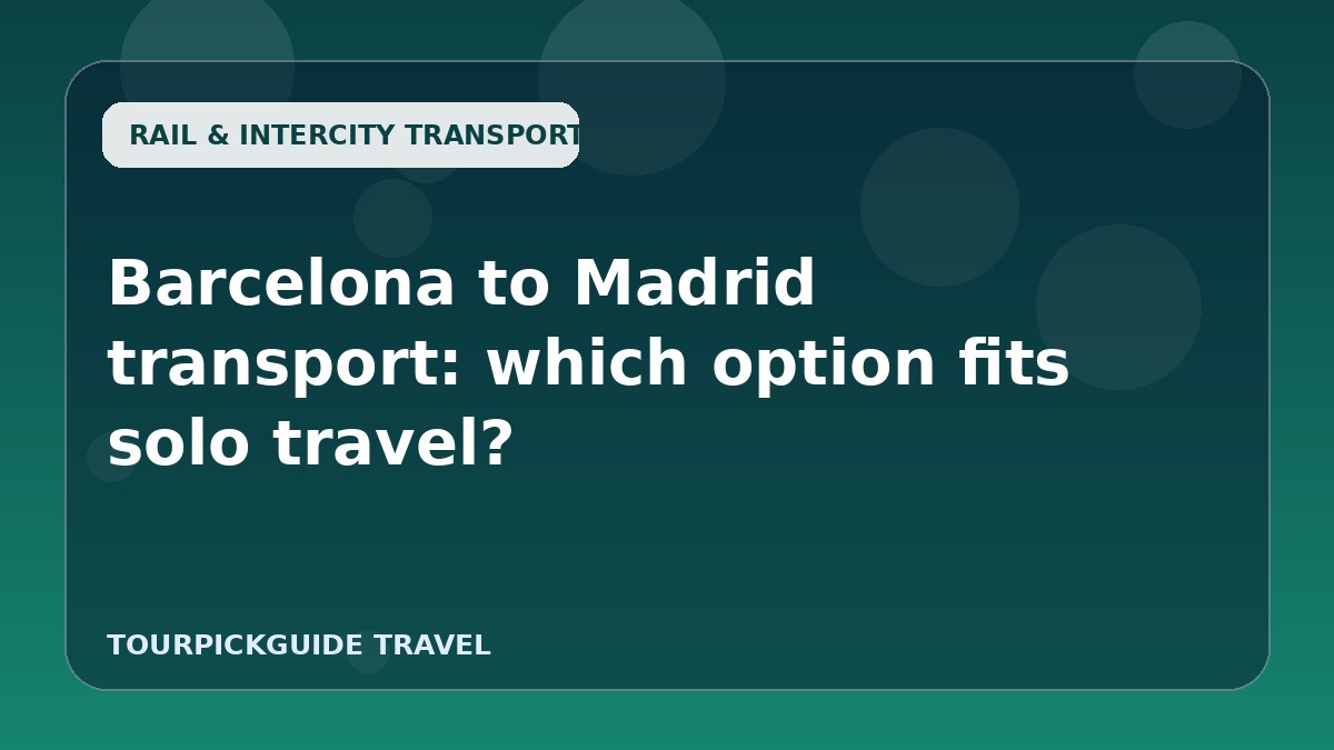 Barcelona to Madrid transport: which option fits solo travel?