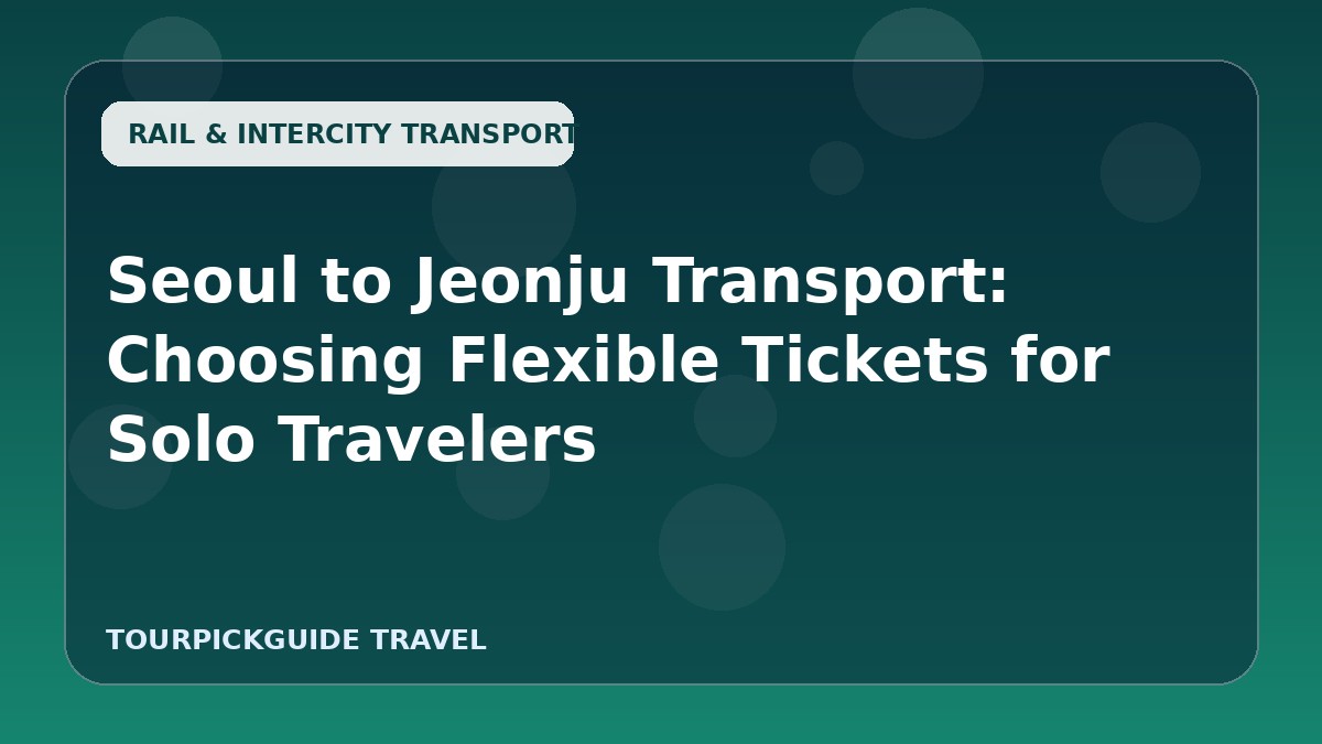 Seoul to Jeonju Transport: Choosing Flexible Tickets for Solo Travelers
