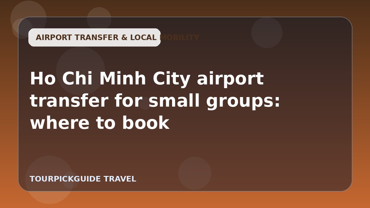 Visual guide for Ho Chi Minh City airport transfer for small groups: where to book