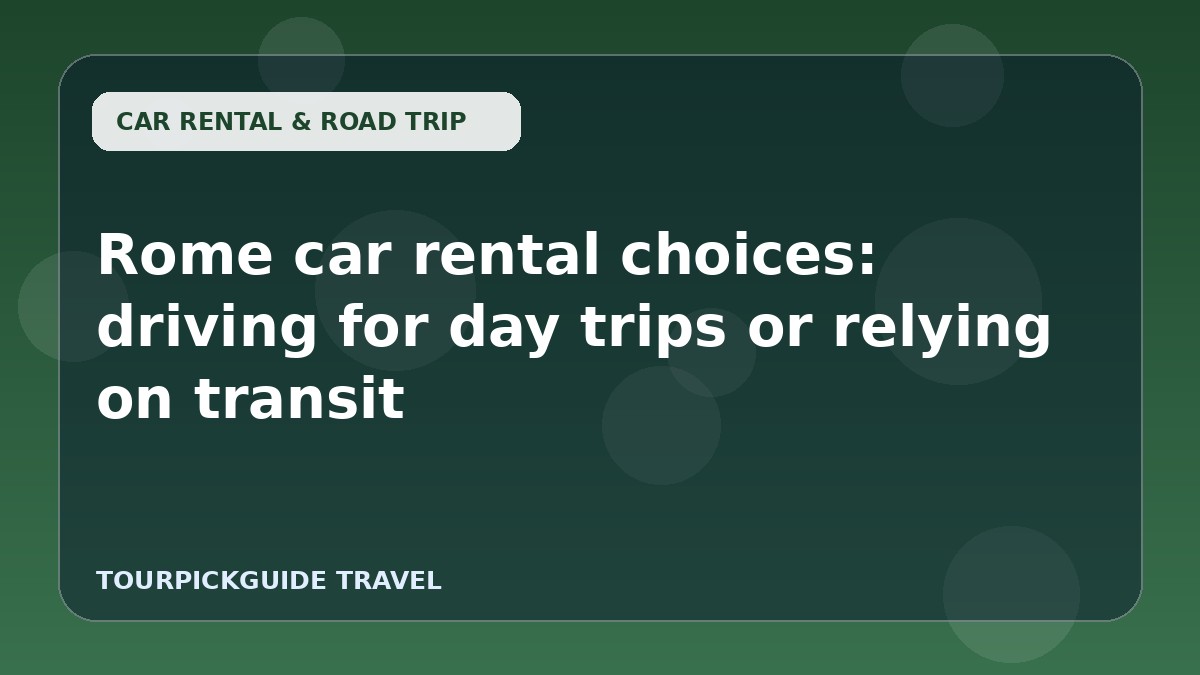 Rome car rental choices: driving for day trips or relying on transit