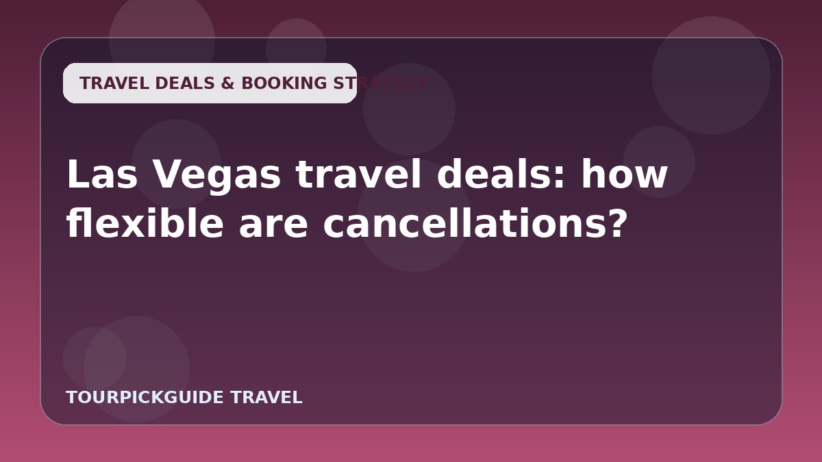 Visual guide for Las Vegas travel deals: how flexible are cancellations?