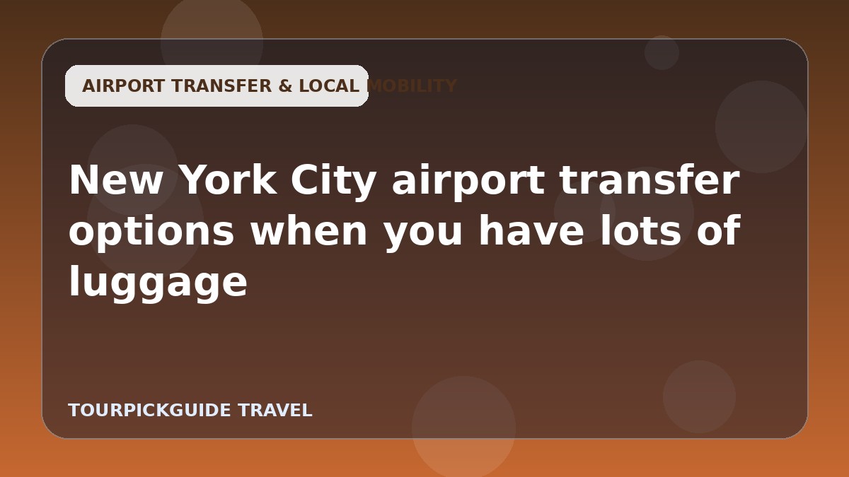New York City airport transfer options when you have lots of luggage