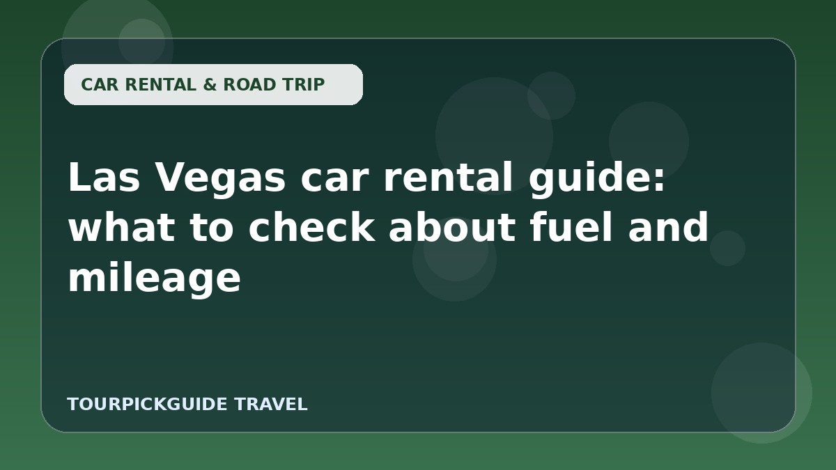 Visual guide for Las Vegas car rental guide: what to check about fuel and mileage