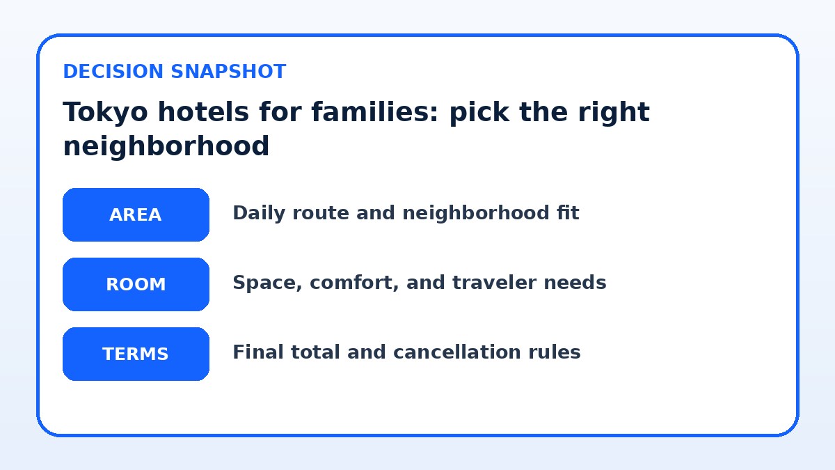 Decision guide for Tokyo hotels for families: pick the right neighborhood