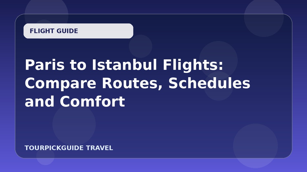 Visual guide for Paris to Istanbul Flights: Compare Routes, Schedules and Comfort