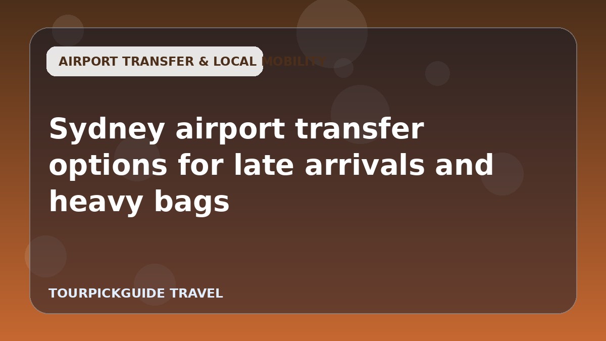 Visual guide for Sydney airport transfer options for late arrivals and heavy bags