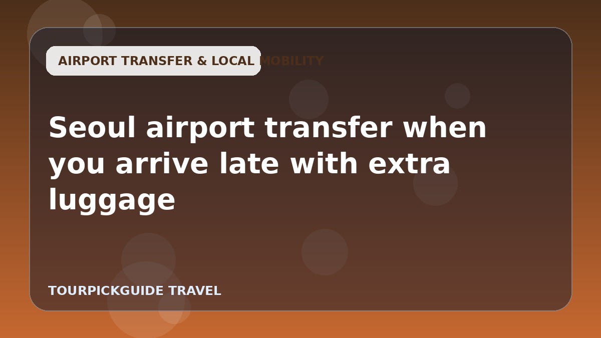 Visual guide for Seoul airport transfer when you arrive late with extra luggage