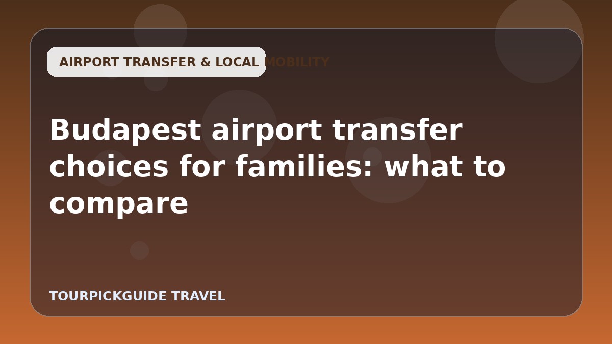 Visual guide for Budapest airport transfer choices for families: what to compare