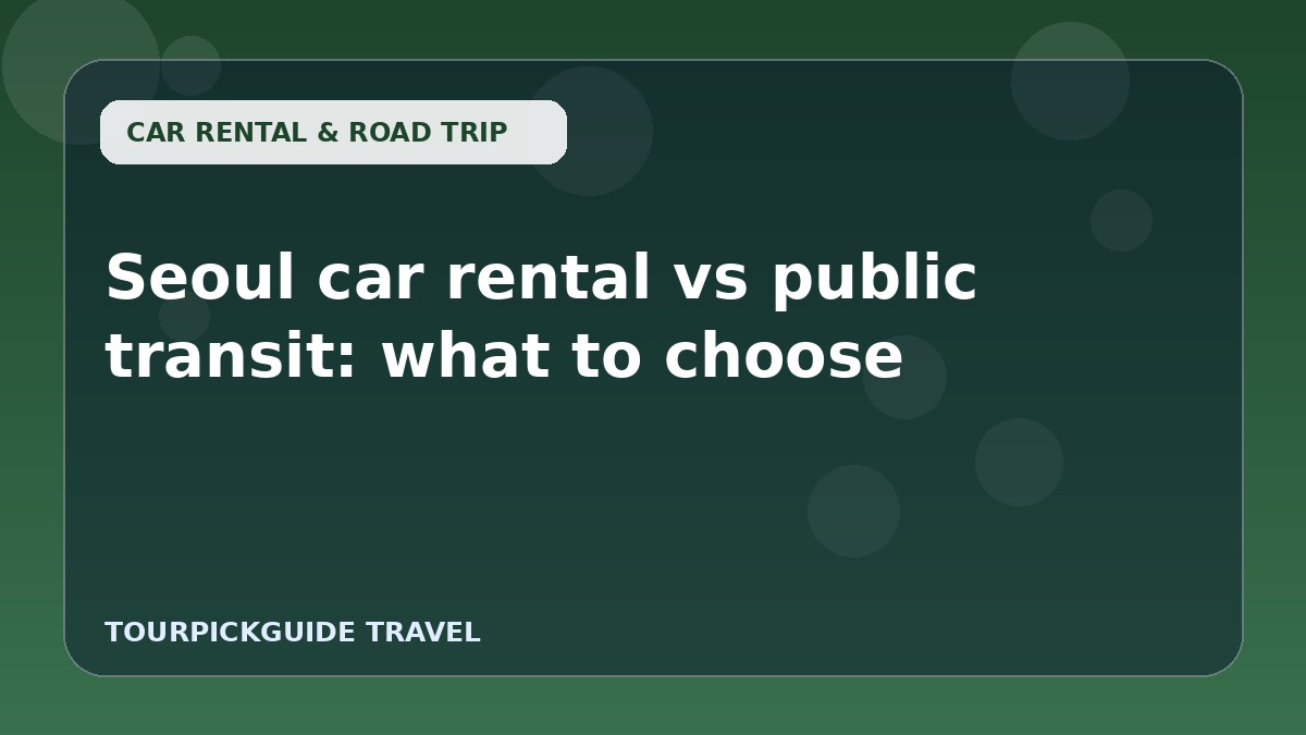 Visual guide for Seoul car rental vs public transit: what to choose