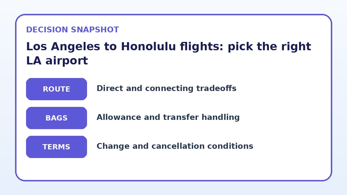 Decision guide for Los Angeles to Honolulu flights: pick the right LA airport