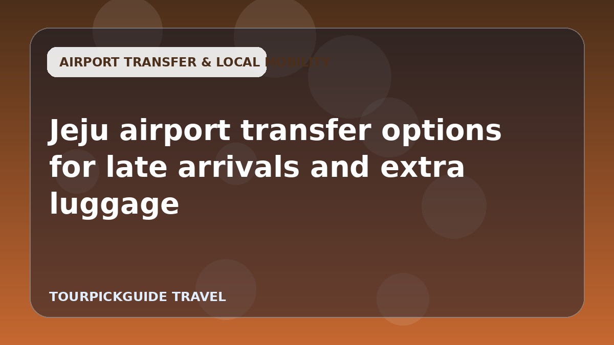 Visual guide for Jeju airport transfer options for late arrivals and extra luggage