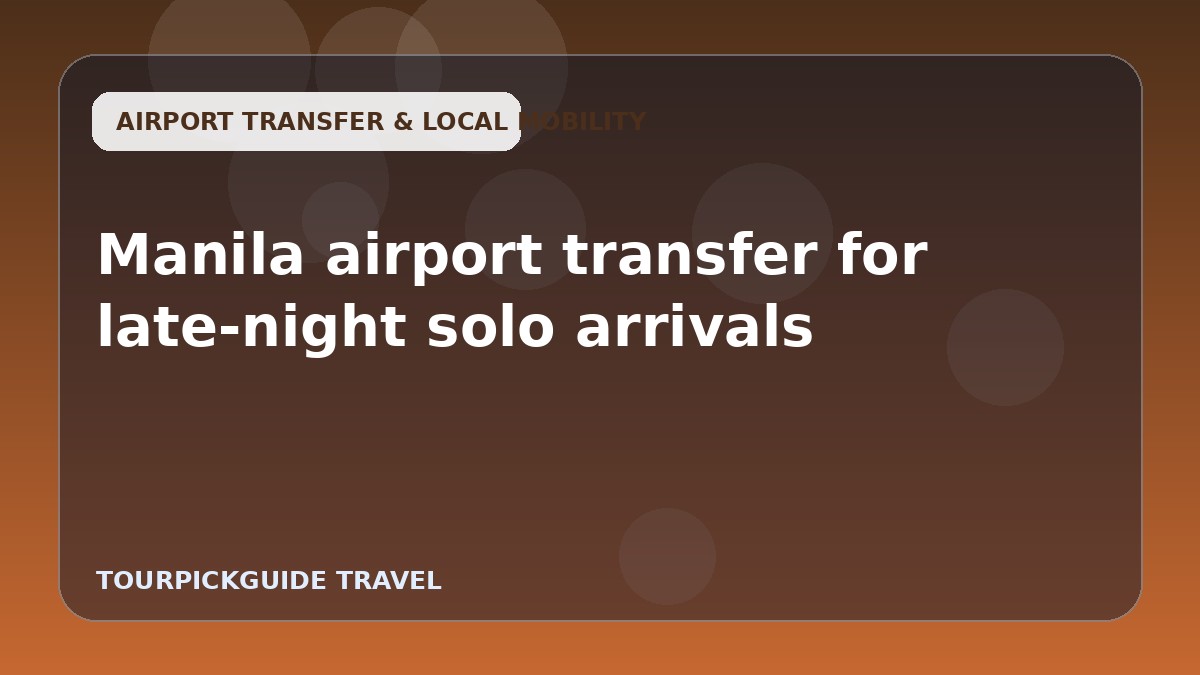 Visual guide for Manila airport transfer for late-night solo arrivals