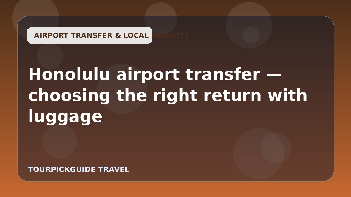 Visual guide for Honolulu airport transfer — choosing the right return with luggage