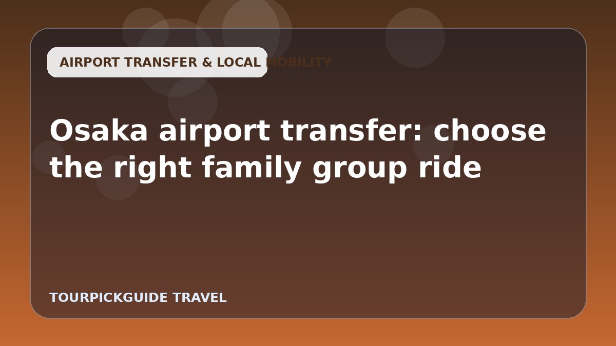 Visual guide for Osaka airport transfer: choose the right family group ride