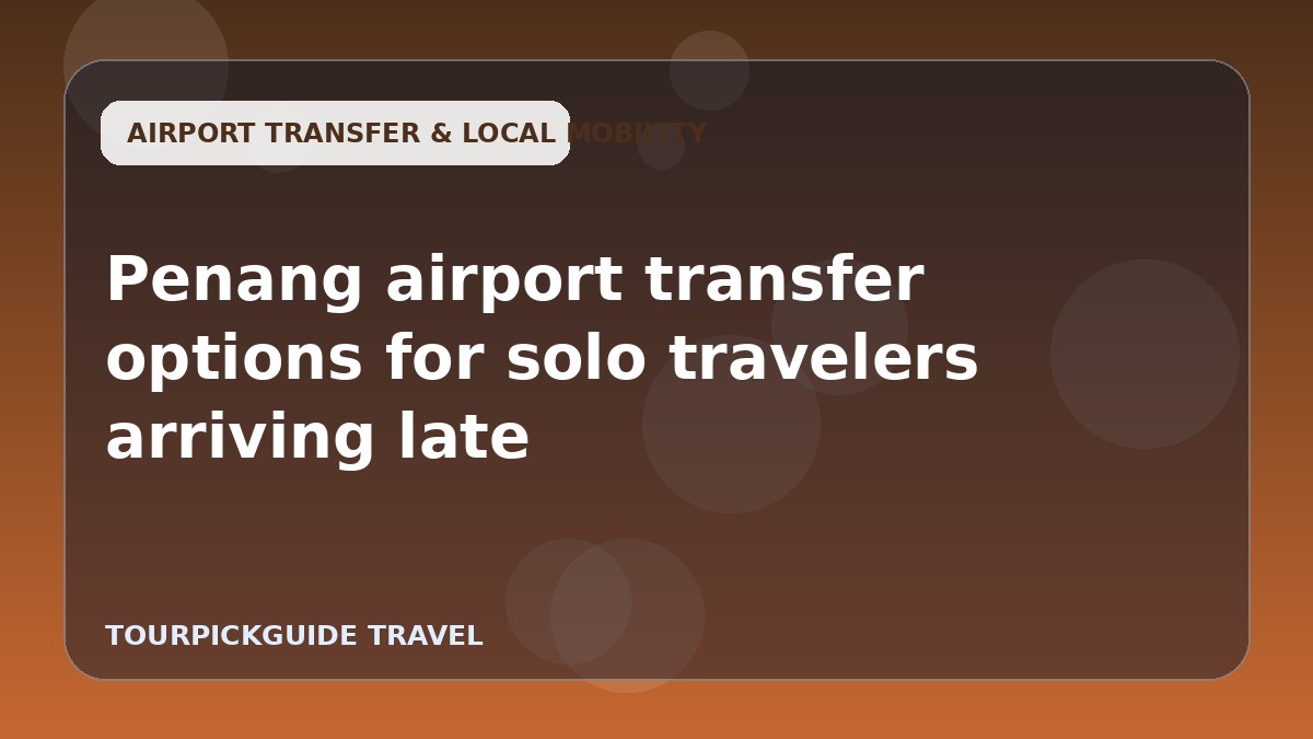 Visual guide for Penang airport transfer options for solo travelers arriving late
